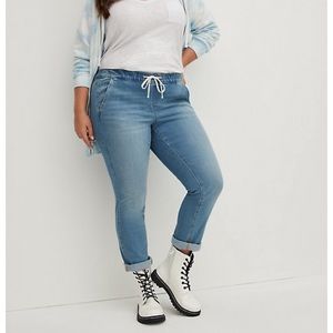 Torrid Drawstring Elastic Waist Jeans, Size 2 (16-18), Comfortable and stylish